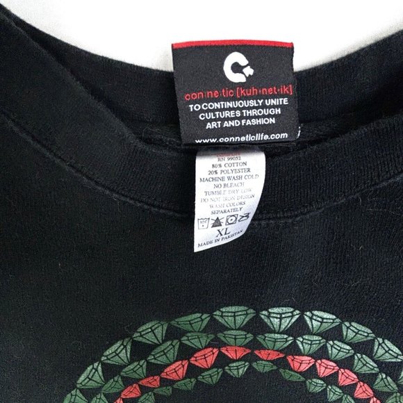 Connetic Y2K Men's‎ Sweatshirt XL Black Logo Crown Oversized HipHop EUC - Picture 6 of 8